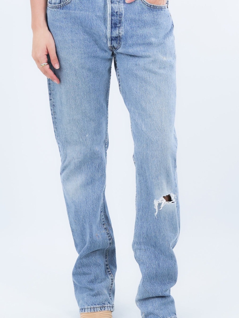Vintage Levi’s 501 Jeans Blue Distressed Size 29 Inch Waist